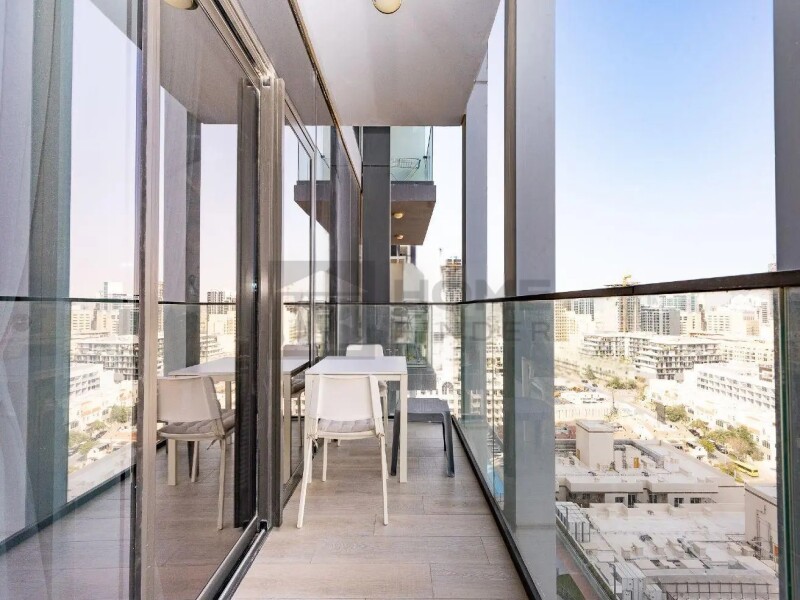 Apartment for Rent in Bloom Tower B - Jumeirah Village Circle, Dubai - Fully Furnished | Pool View | Large balcony at 85000 AED