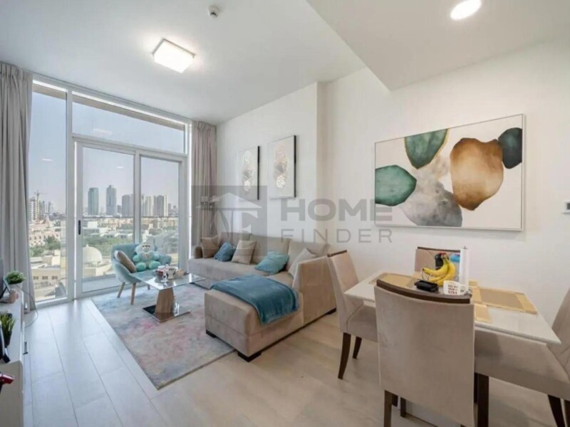 Apartment for Rent in Bloom Tower B - Jumeirah Village Circle, Dubai - Fully Furnished | Community View | Vacant at 74000 AED