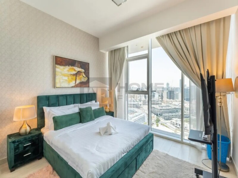 Apartment for Rent in Bloom Tower B - Jumeirah Village Circle, Dubai - Fully Furnished | 4 Cheques | Open Community View at 75000 AED