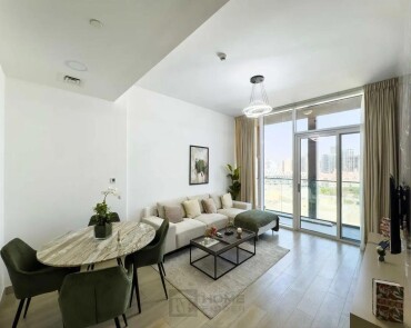Apartment for Rent in Bloom Tower A - Jumeirah Village Circle, Dubai - Fully Furnished | Near Exit | Huge Corner Balcony at 69000 AED
